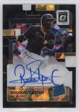 2022 Panini Donruss Optic Black Cracked Ice Prizm 10/30 Rodolfo Castro Auto 2a9