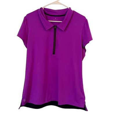 Athleta Pink Gravity Polo Quarter Zip Top Women's XL