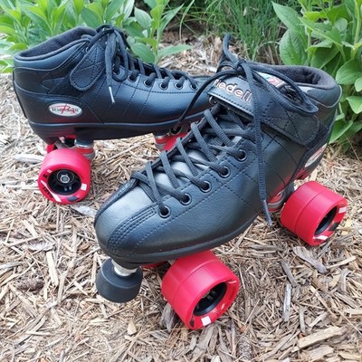 Riedell R3 Cayman Quad Roller Skates Black Size 7