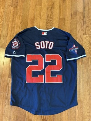 Juan Soto Washington Nationals World Series Navy Jersey Size Adult Medium  MLB!!