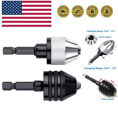 #ad Keyless Chuck Adapter for Impact Driver 2Pcs Impact Drill Adapter 1 4 Hex S... $18.05