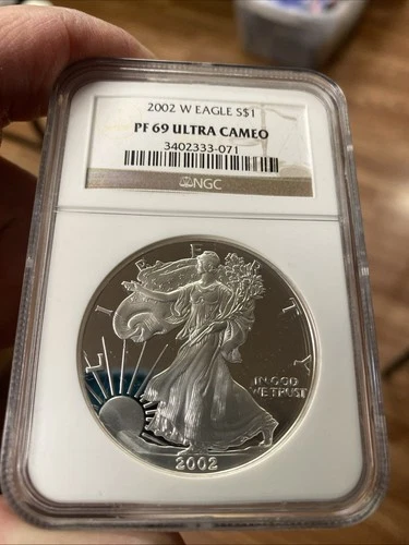 2002 W ~ NGC PF69 ULTRA CAMEO 1 OZ AMERICAN SILVER EAGLE