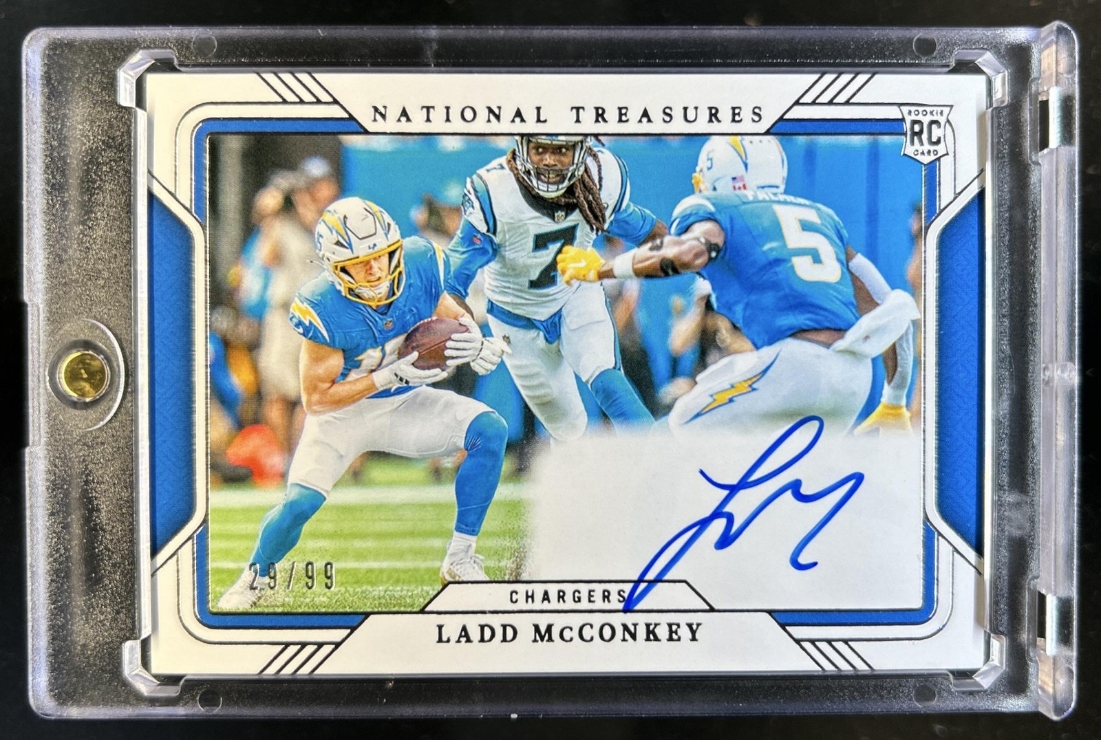 Ladd McConkey Panini National Treasures Rookie Signatures Field Pass #RFPLMY Base