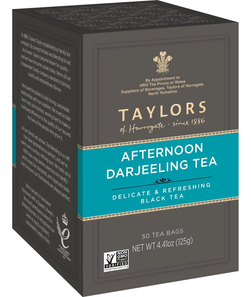 Taylors Of Harrogate Afternoon Darjeeling, 50 bolsitas de té Foto 2 de 4