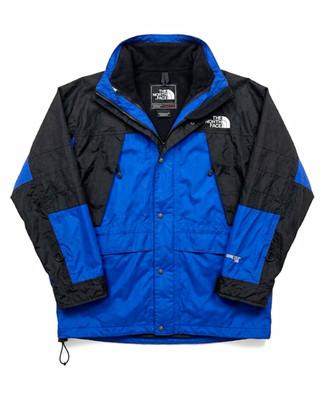 Vintage North Face Summit Series Mens L Gore-Tex Hooded Rain Jacket Blue Black