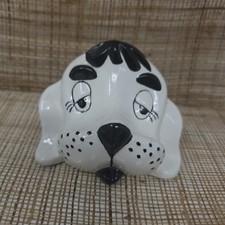 Vintage Black and White Hound Dog Hand Painted Ceramic Eyeglasses Holder Stand