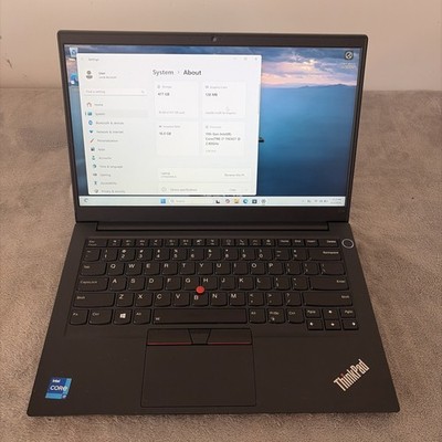 Lenovo E14 Gen2 i7-1165G7 512GB SSD 16GB RAM Win11 Black (No Charger Included)