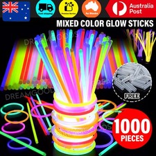 1000x Mixed Single Colour Glow Sticks Bracelets Party Glowsticks Glow In Dark AU