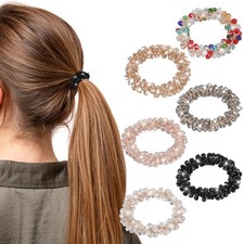 YBEATY 6 Pcs Rhinestone Hair Ties Fancy Elastic High Ponytail Holder Stretchy...