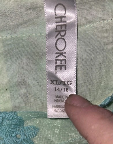 Girls Cherokee Dress Size XL Nettle Green Sleeveless Lace Overlay Embroidered - Picture 2 of 11