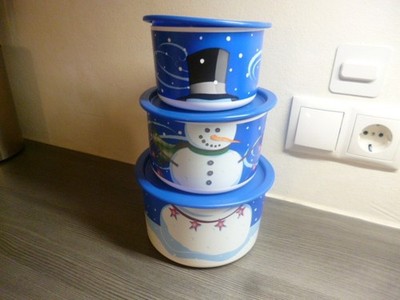 Tupperware Tolles Bingo Dosen-Set 3 Stück Wintermotive ANSEHN !!!