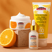 Vitamin C Skincare Bundle   Brightening Serum, SPF 60 Sunblock  Face cream