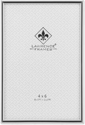 Lawrence Frames Simply Metal Picture Frame, 4 by 6-Inch, Silver