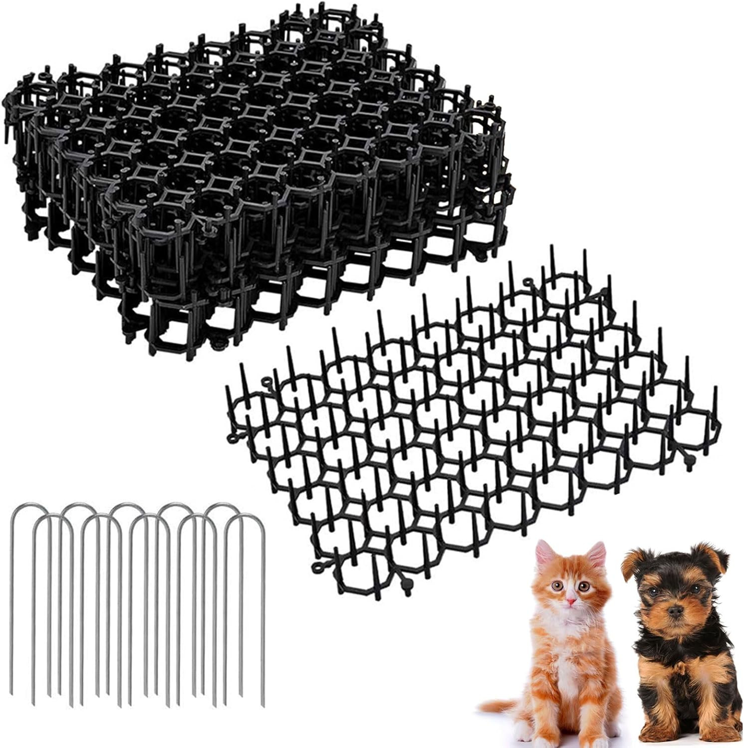 6pz Tappetino Repellente per Gatti 15x20cm Dissuasori in Plastica + 10 Ancoraggi