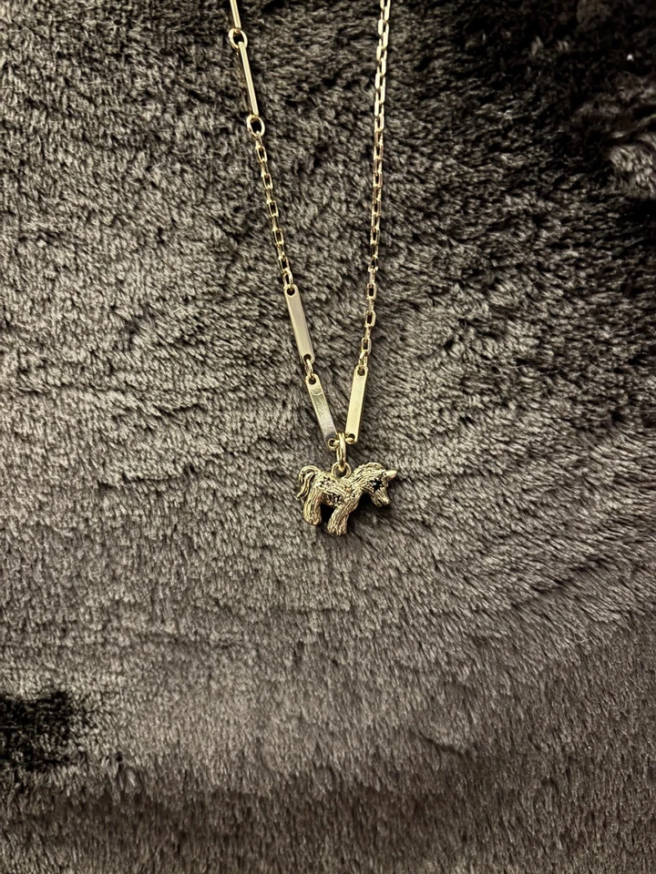 Nuevo Collar Auténtico Coach Unicornio (Uni) Chapado en Oro Foto 2 de 4