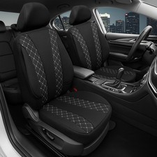 2x Sitzbezüge passend für Citroën C4 Aircross ab 2012-2017 (Schwarz-Weiß)