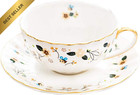 Flower Bee Tea Cups and Saucers, Coffee Bone China Mug 1 Set (1 Cup and 1Plate)