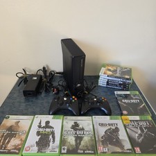 Xbox 360 S 250GB Black Console Bundle 2 Controllers 12 Games Tested Working