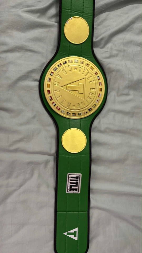 Cinto de campeão de boxe título – Verde e dourado – Réplica - Imagem 2 de 4
