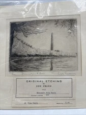 Don Swann Limited Edition Original Etching: The Monument From The Basin 266/300