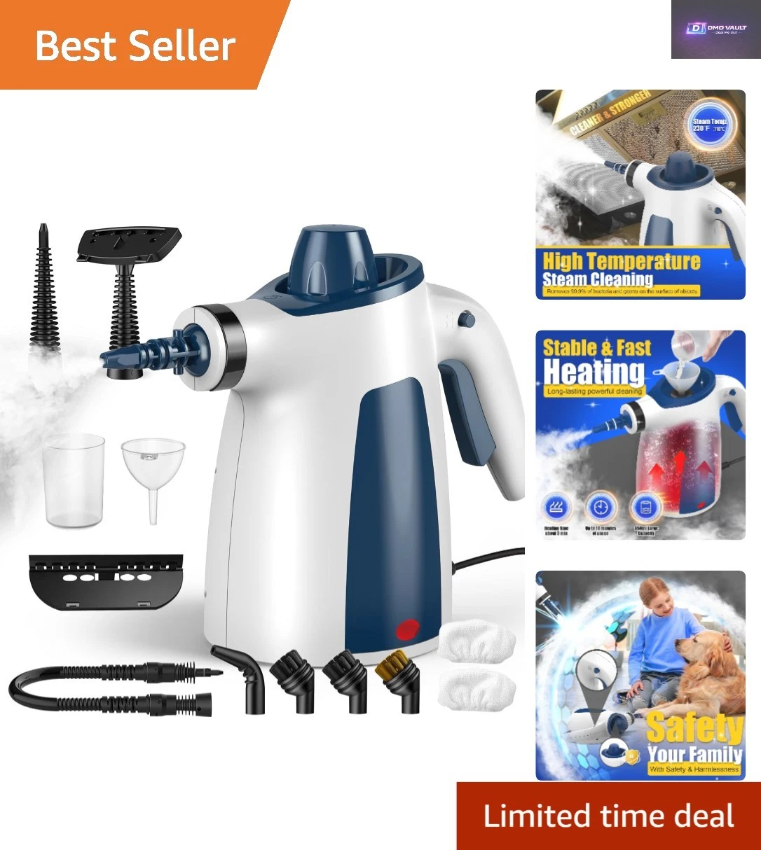 Chemical-Free, High-Pressure Steam Cleaner - Perfect for Home and Auto Cleaning