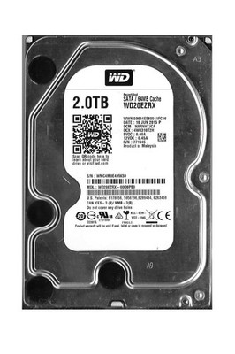WD20EZRX Western Digital 2TB 5400RPM SATA 6.0 Gbps 3.5 inch Caviar Hard Drive