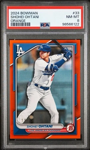 2024 Bowman Shohei Ohtani #33 Orange /25 PSA 8 Los Angeles Dodgers MVP WS Champ￼