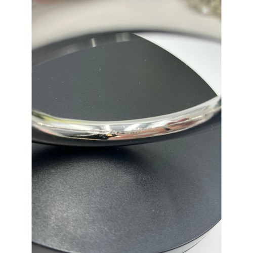 Ben-Amun Designer Handcrafted Large Silver Sculpted Polished Slip On Bangle - Picture 6 of 9