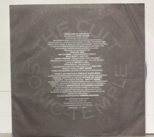 THE CULT Sonic Temple LP VG+ Original 1989 Plays Well Sire Promo 125871 Foto 4 de 4