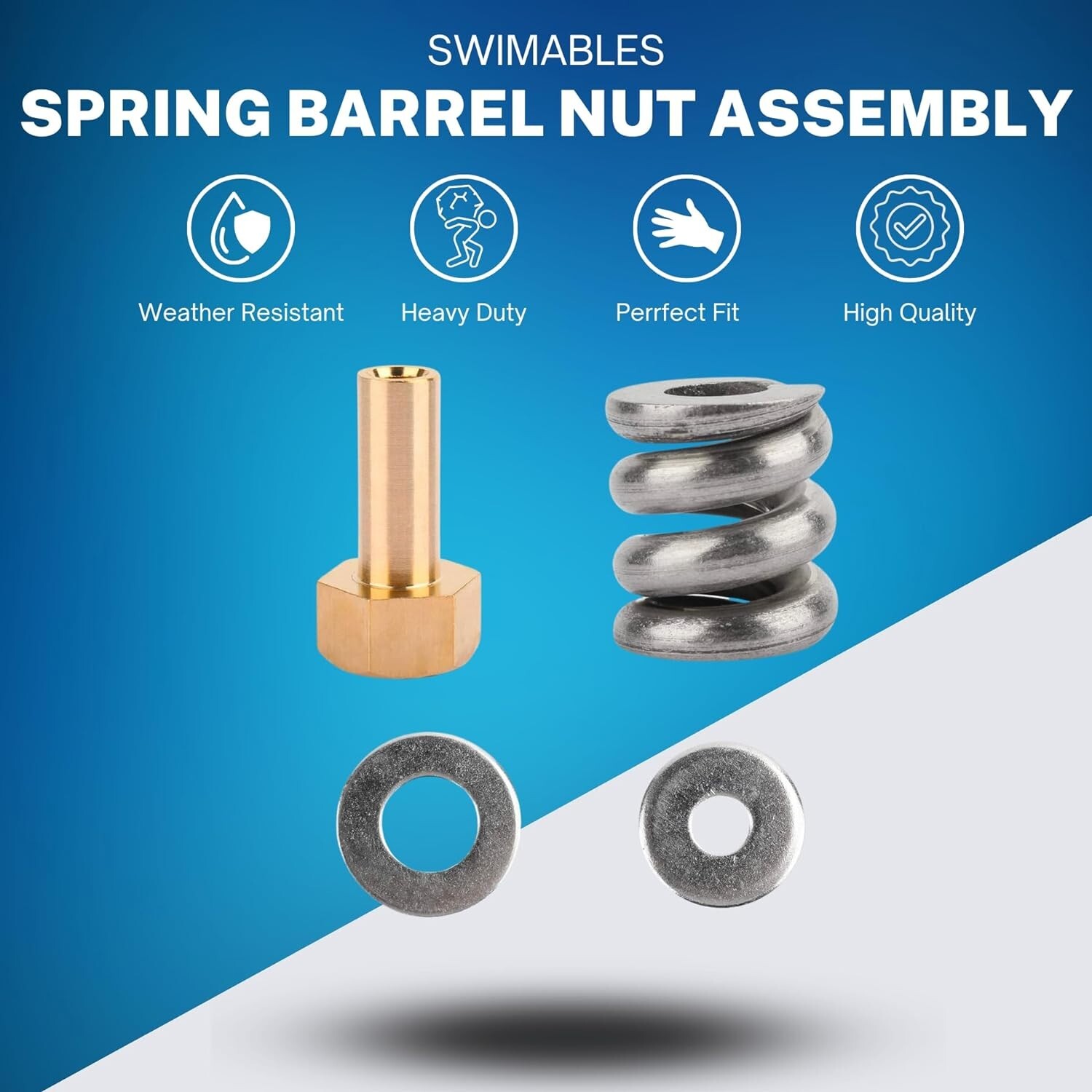 Spring Barrel Nut Assembly Compatible w/ Pentair FNS Clean & Clear Quad
