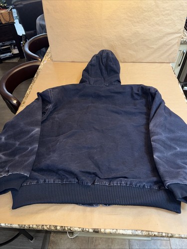 Giacca/Cappotto Carhartt - J30 MDT Blu Tela Anatra Trapuntata Foderata con Cappuccio Uomo XXL - Foto 11 di 18