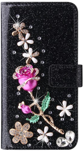For Samsung S21 22 23 S24 Plus S20FE Bling Glitter Rose Wallet Phone Case Cover - Picture 15 of 16