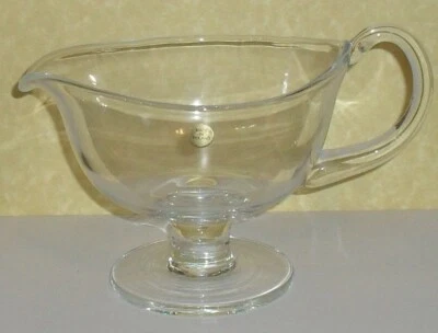 LARGE PEDESTAL GLASS GRAVY BOAT - Image 1 of 3