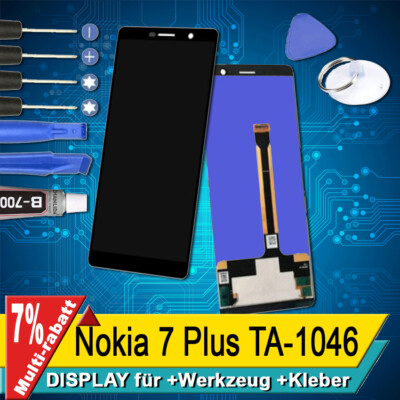 Display Für Nokia 7 Plus TA-1046 Komplettes Bildschirm Lcd Touch Schwarz +