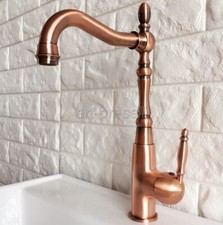 Bathroom Sink Faucet Vessel Single Handle/Hole Red Copper Basin Vanity Mixer Tap