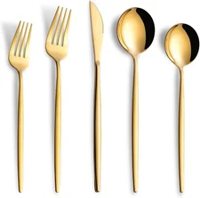 40 Piece Gold Silverware Set,Stainless Steel Flatware Cutlery Set Service