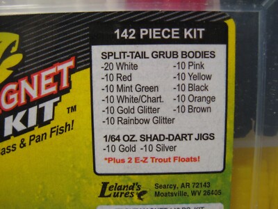 Kit Esca Da Pesca Leland's 142 Pezzi Per Trota E Persico – Jig E Plastica Con Custodia