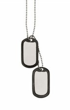 Dog Tag Pendant Chain Steel US ARMY MARINES GI Identity Plate Necklace