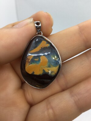 Brown Luminance Australian Bolder Opal Pendant With Sterling Silver 9.7g