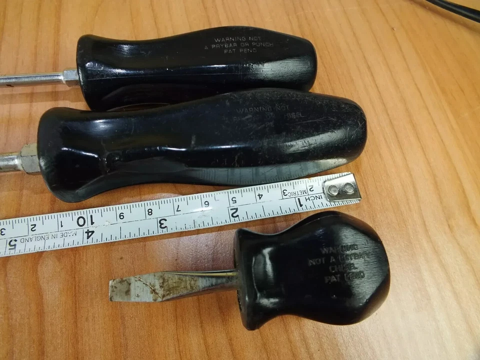 3 Snap On Screwdriver SDD4 , SDP31 , SDD1 Flat Tip / Phillips . USA - NOT China - Image 3 of 4