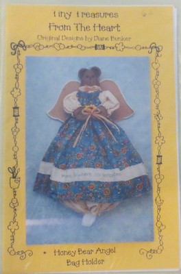Tiny Treasures From The Heart Honey Bear Angel Bag Holder Pattern 