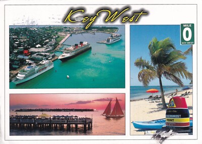 KEY WEST ~ FLORIDA ~ VERSCHIEDENE ANSICHTEN ~ GEBRAUCHT ~ VERSCHICKT ~ POSTDATUM AUF KARTE 2016