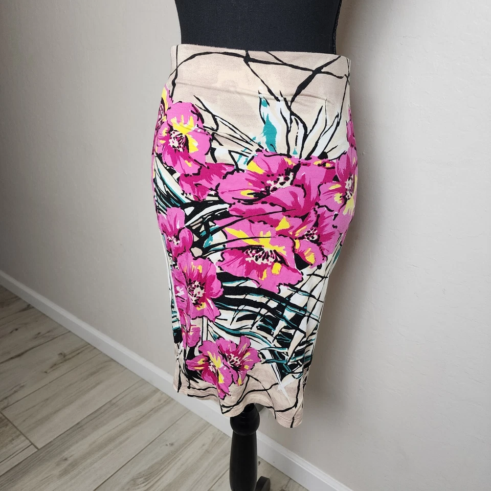 Falda Karen Kane Midi Mujer Pequeña Floral Negocios Informal Recta EE. UU. Colorida Foto 2 de 4