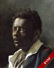 STUDY PORTRAIT OF A BLACK MAN PAINTING GÉRICAULT FRENCH ART REAL CANVAS PRINT