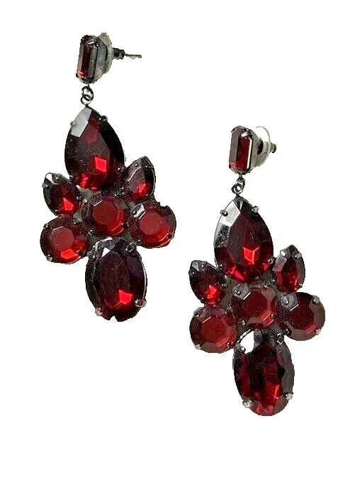 Pendientes de Moda rubí acrílico