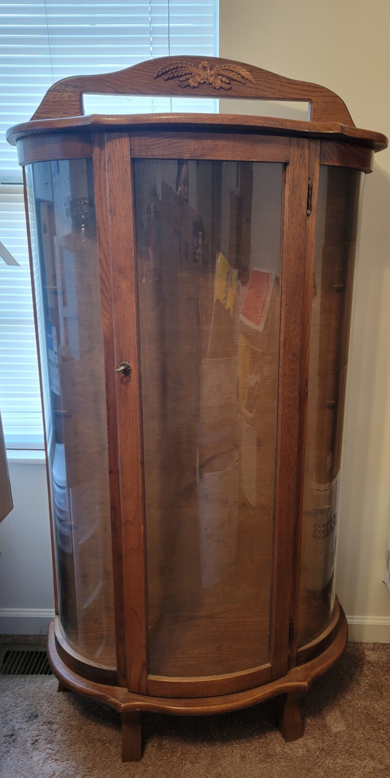 Antique Curved Glass Curio eBay