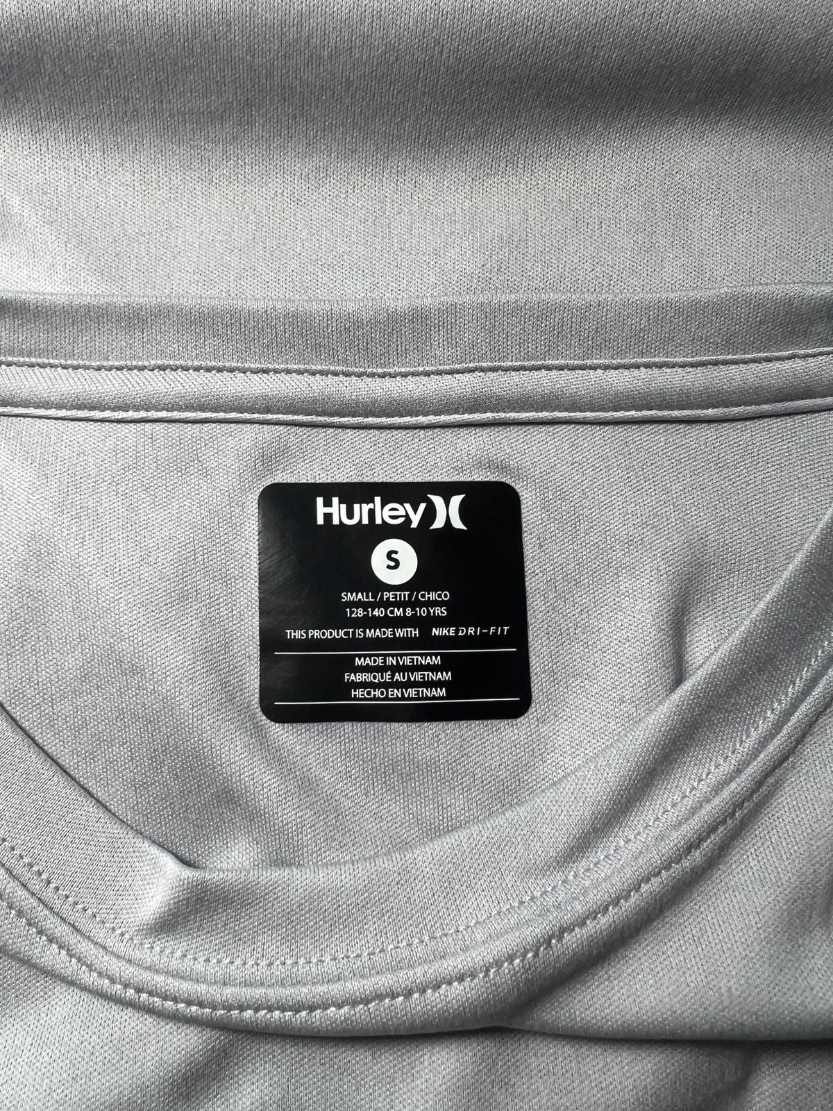 Hurley Boys' Long Sleeve Rash Guard Shirt, Youth Small, UPF 50, Nike