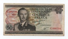 LUXEMBOURG 50 FRANCS 1972 PICK 55 LOOK SCANS