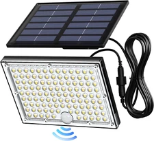 JACKYLED Solar Lights Outdoor with Motion Sensor, 113LED Cool White Solar Flood