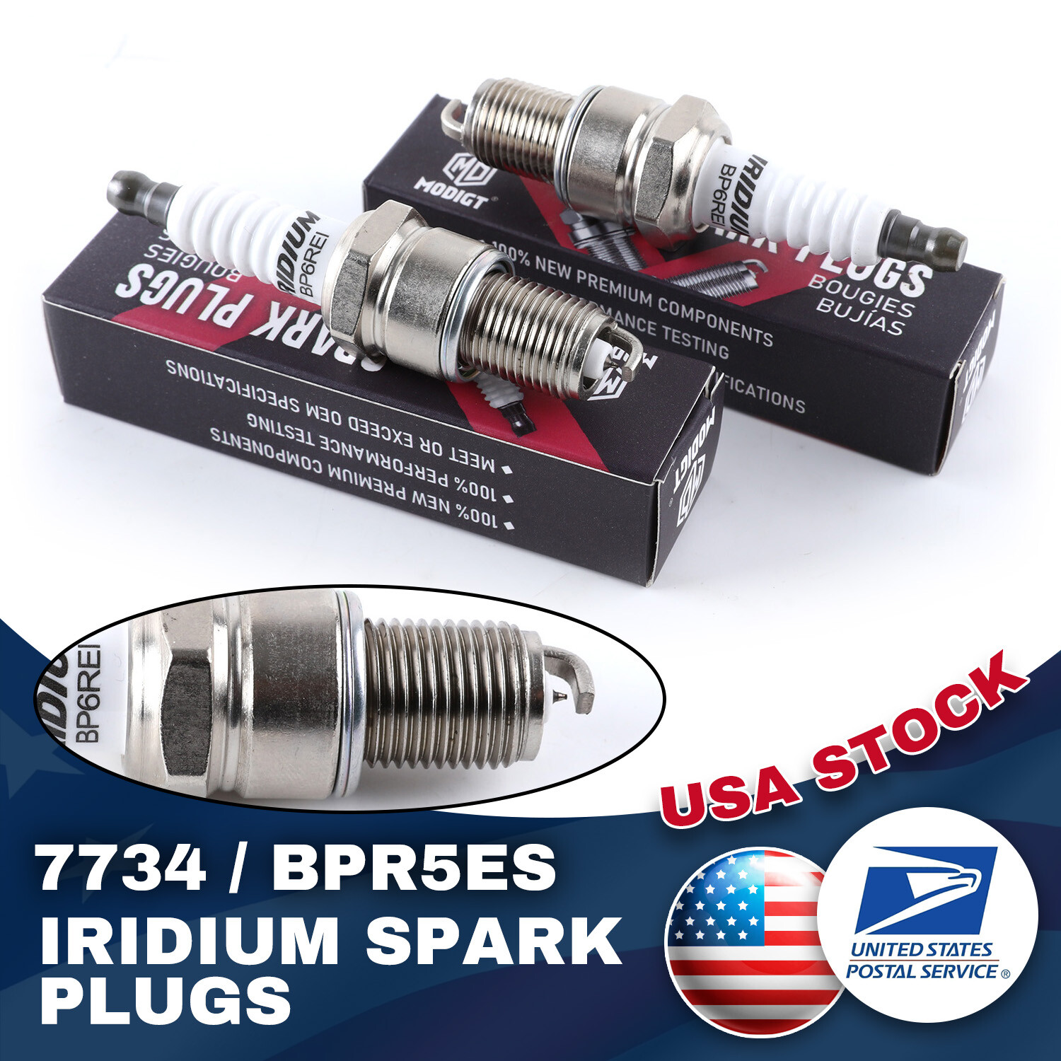 2Pcs Fit FOR NGK SPARK PLUGS BPR5ES 7734 For SMALL ENGINE STANDARD PLUG 4006